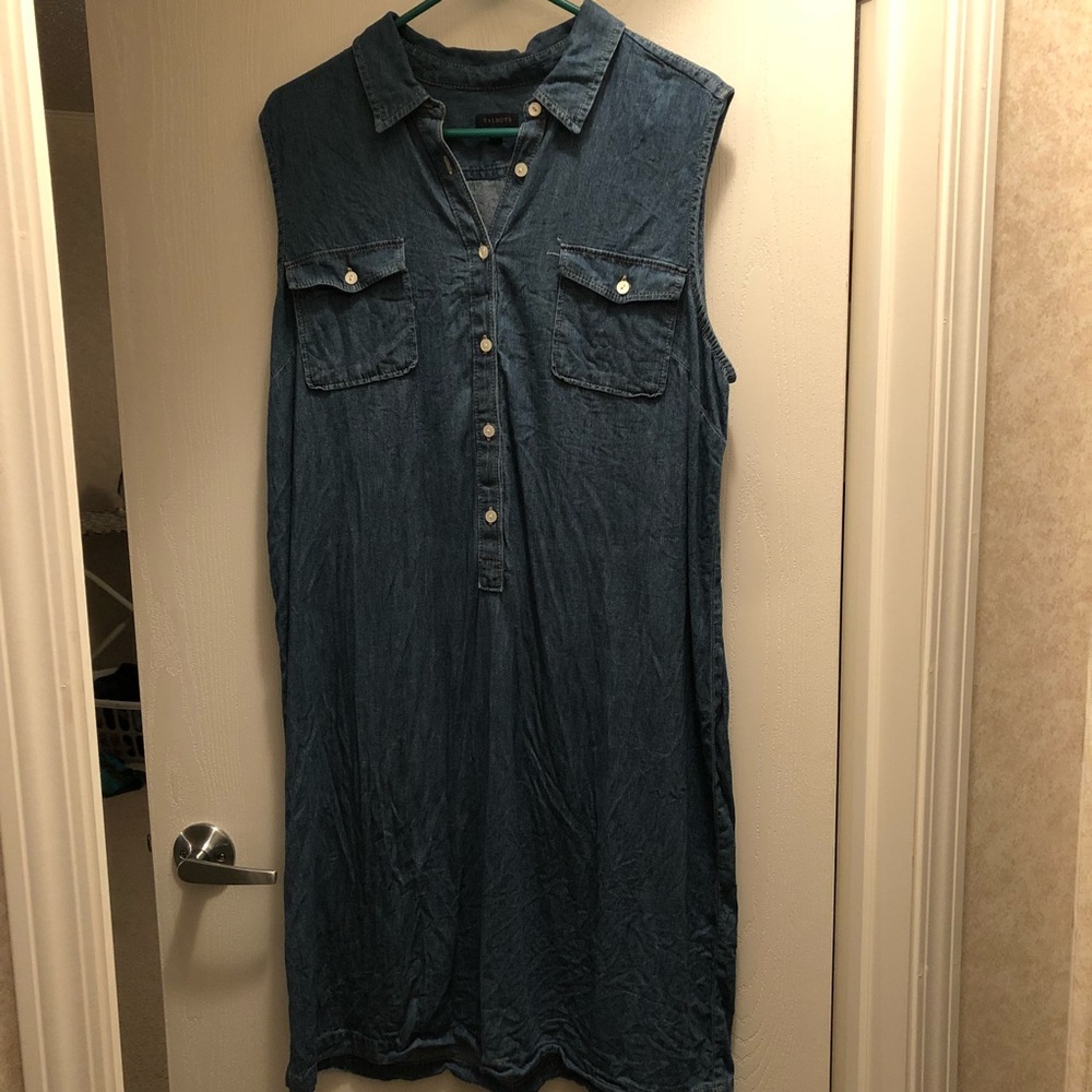 Blue jean denim sleeveless dress
